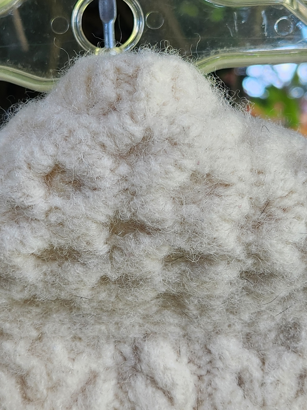 Vintage Handmade Heavy 100% Sheep Wool Cardigan Sweater Jacket Flawless Cream - Picture 10 of 10